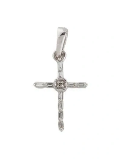 Pre-owned Pendant 14k Diamond Cross , 0.75" In Multi