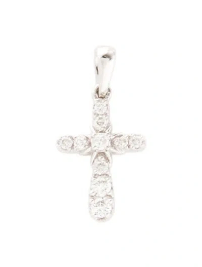 Pre-owned Pendant 14k Diamond Cross , 0.75" In Multi
