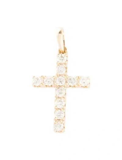 Pre-owned Pendant 14k Diamond Cross , 1" In Multi