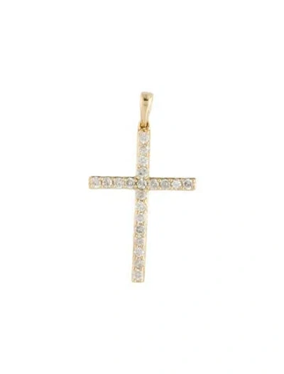 Pre-owned Pendant 14k Diamond Cross , 1.25" In Multi