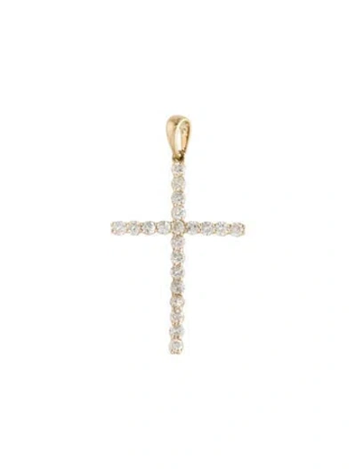 Pre-owned Pendant 14k Diamond Cross , 1.25" In Multi