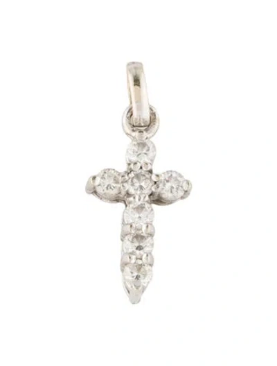 Pre-owned Pendant 14k Diamond Cross  In Multi
