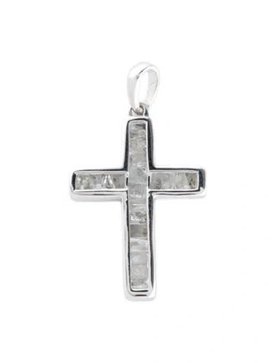 Pre-owned Pendant 14k Diamond Cross  In Multi