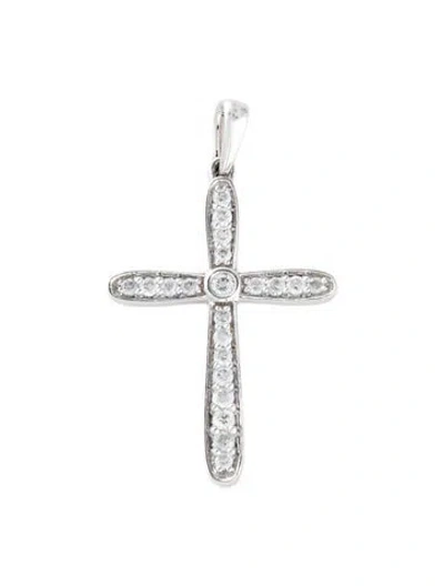 Pre-owned Pendant 14k Diamond Cross  In Multi