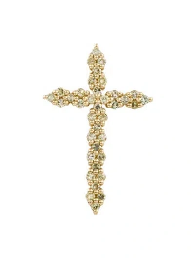 Pre-owned Pendant 14k Diamond Cross  In Multi