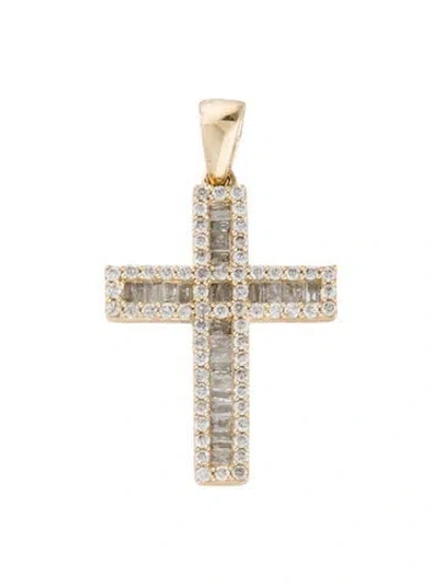 Pre-owned Pendant 14k Diamond Cross  In Multi