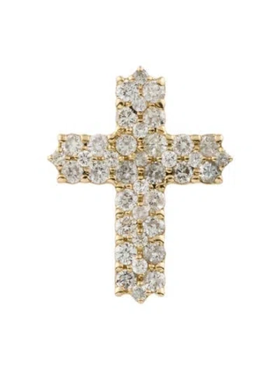 Pre-owned Pendant 14k Diamond Cross  In Multi