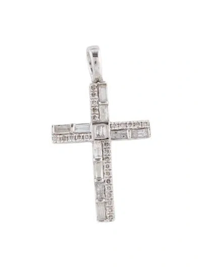 Pre-owned Pendant 14k Diamond Cross  In Multi
