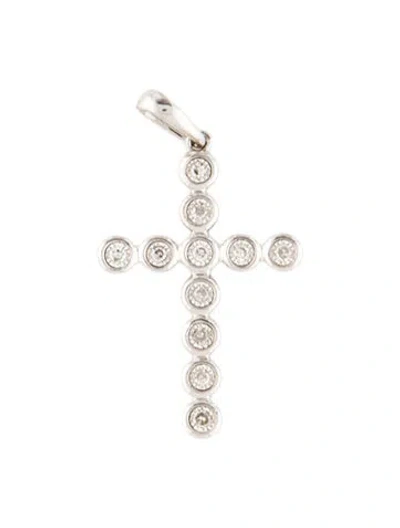 Pre-owned Pendant 14k Diamond Cross  In Multi