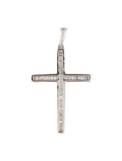 Pre-owned Pendant 14k Diamond Cross  In Multi