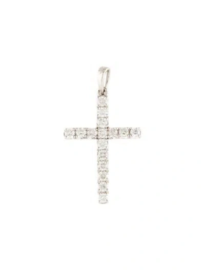 Pre-owned Pendant 14k Diamond Cross  In Multi