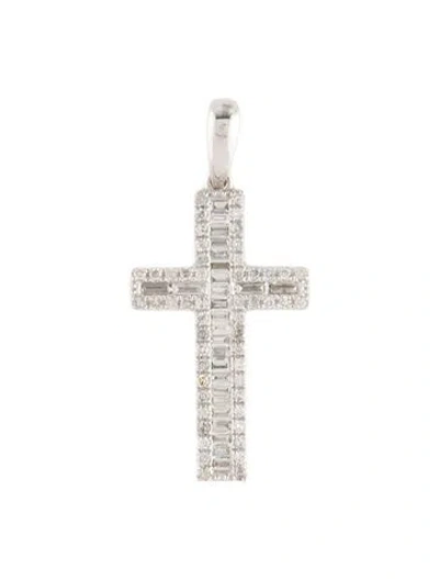 Pre-owned Pendant 14k Diamond Cross  In Multi