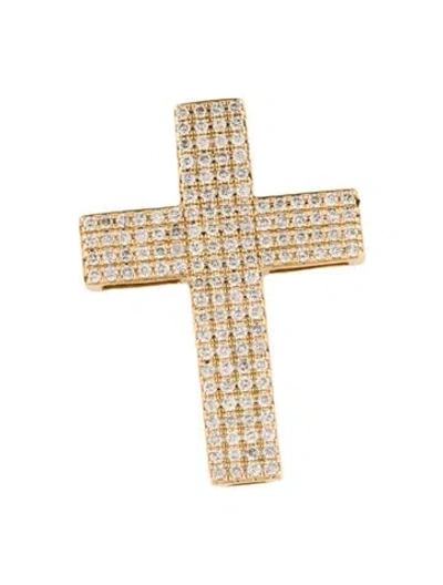 Pre-owned Pendant 14k Diamond Cross  In Multi