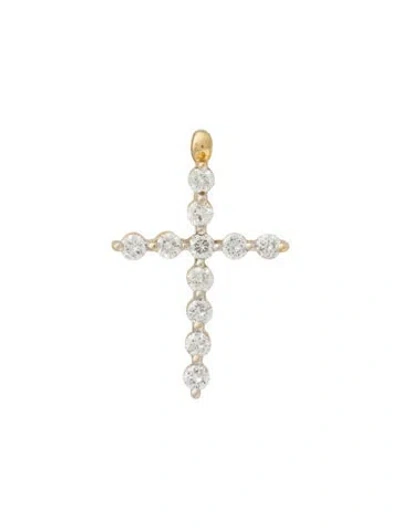 Pre-owned Pendant 14k Diamond Cross  In Multi