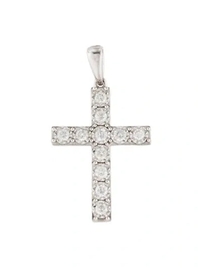 Pre-owned Pendant 14k Diamond Cross  Necklace In Multi