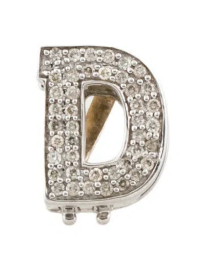 Pre-owned Pendant 14k Diamond 'd' Charm In Multi