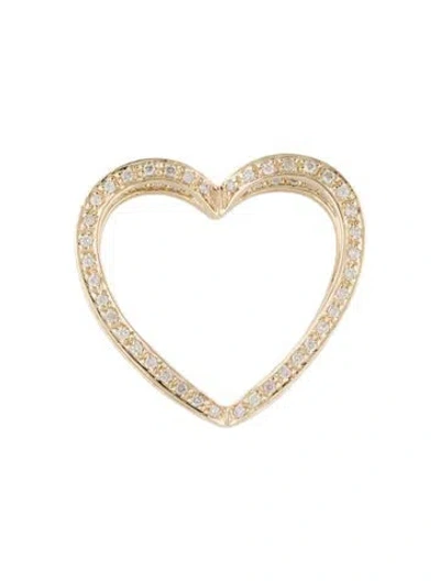 Pre-owned Pendant 14k Diamond Double Heart  In Multi