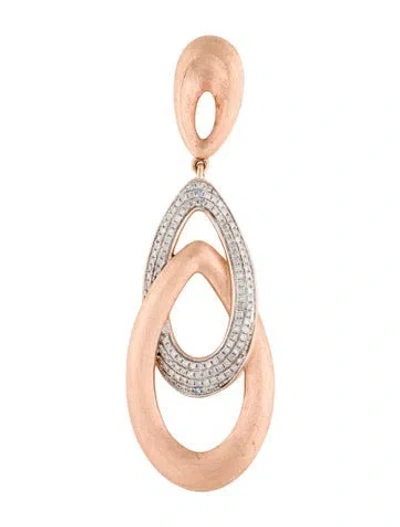 Pre-owned Pendant 14k Diamond Double Teardrop  In Multi