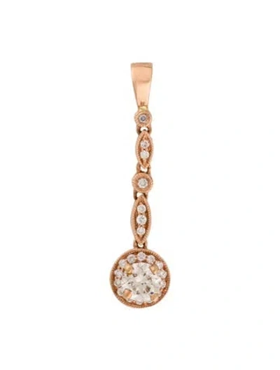 Pre-owned Pendant 14k Diamond Drop Milgrain In Multi