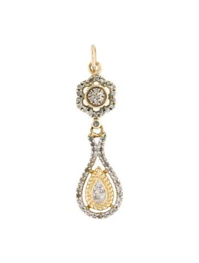 Pre-owned Pendant 14k Diamond Drop  Necklace In Multi