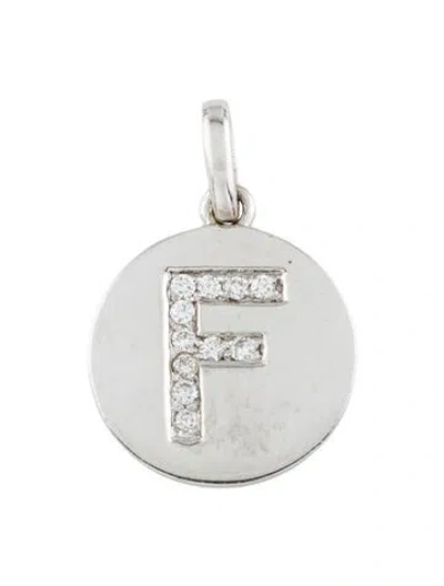 Pre-owned Pendant 14k Diamond 'f'  In Multi