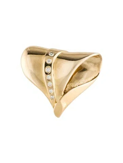 Pre-owned Pendant 14k Diamond Foldover Slider  In Multi