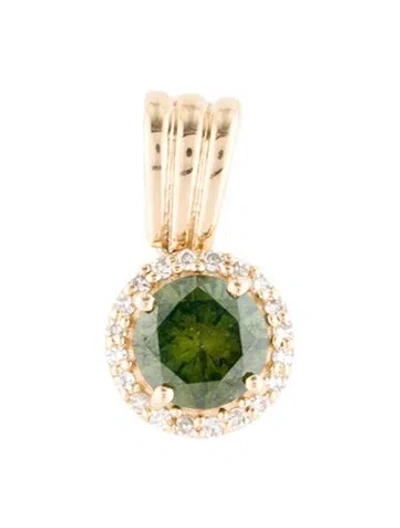 Pre-owned Pendant 14k Diamond Halo , 0.5" In Multi