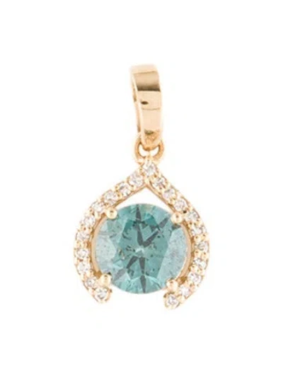 Pre-owned Pendant 14k Diamond Halo , 0.5" In Multi