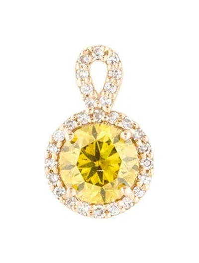 Pre-owned Pendant 14k Diamond Halo , 0.5" In Multi