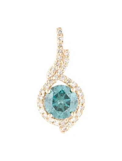 Pre-owned Pendant 14k Diamond Halo , 0.5" In Multi
