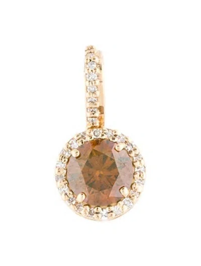 Pre-owned Pendant 14k Diamond Halo , 0.5" In Multi