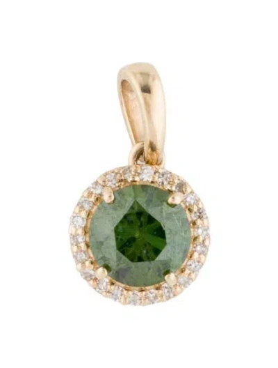 Pre-owned Pendant 14k Diamond Halo , 0.5" In Multi