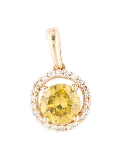 Pre-owned Pendant 14k Diamond Halo , 0.5" In Multi