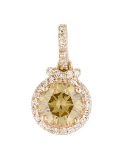 Pre-owned Pendant 14k Diamond Halo , 0.5" In Multi