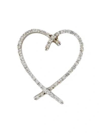 Pre-owned Pendant 14k Diamond Heart Charm In Multi