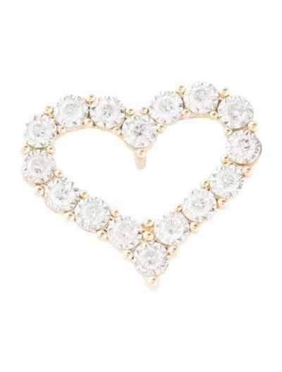 Pre-owned Pendant 14k Diamond Heart , 0.5" In Multi