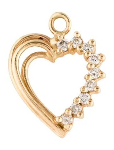 Pre-owned Pendant 14k Diamond Heart , 0.75" In Multi