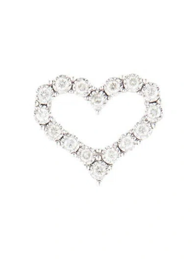 Pre-owned Pendant 14k Diamond Heart , 0.75" In Multi