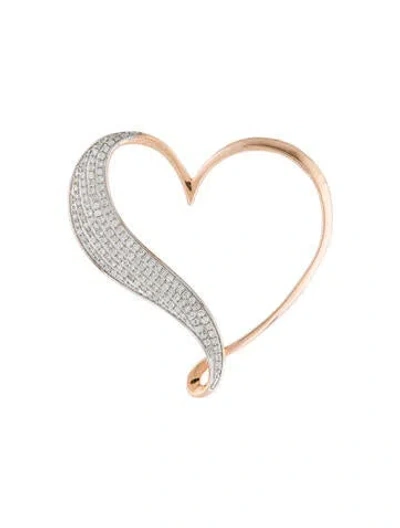 Pre-owned Pendant 14k Diamond Heart , 1.25" In Multi