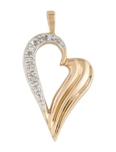 Pre-owned Pendant 14k Diamond Heart , 1.25" In Multi