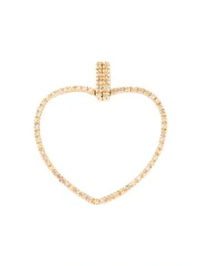 Pre-owned Pendant 14k Diamond Heart , 1.25" In Multi