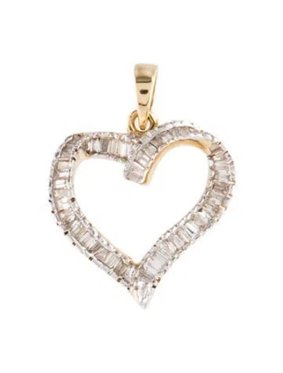 Pre-owned Pendant 14k Diamond Heart  In Multi