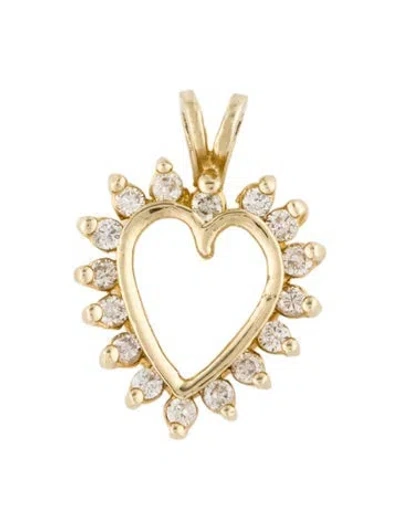 Pre-owned Pendant 14k Diamond Heart  In Multi