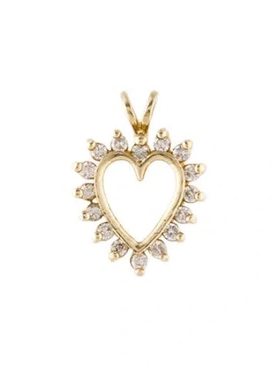 Pre-owned Pendant 14k Diamond Heart  In Multi