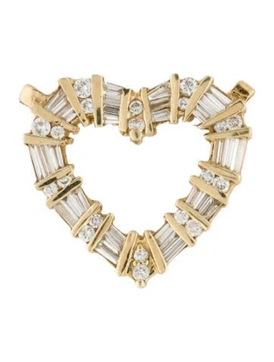Pre-owned Pendant 14k Diamond Heart  In Multi