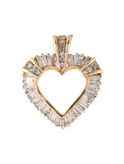 Pre-owned Pendant 14k Diamond Heart  In Multi