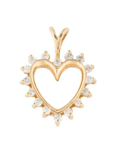 Pre-owned Pendant 14k Diamond Heart  In Multi