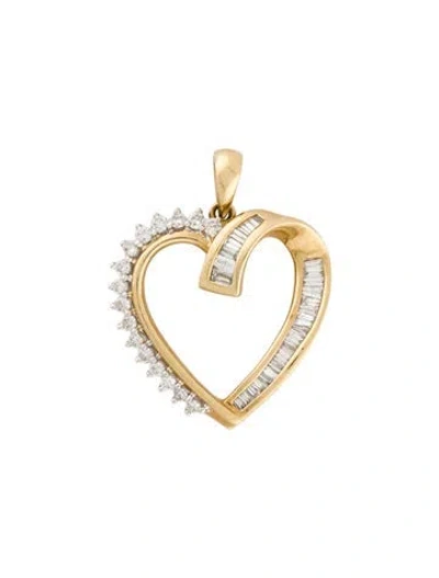 Pre-owned Pendant 14k Diamond Heart  In Multi