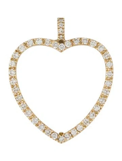 Pre-owned Pendant 14k Diamond Heart  In Multi