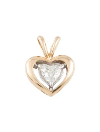 Pre-owned Pendant 14k Diamond Heart  In Multi
